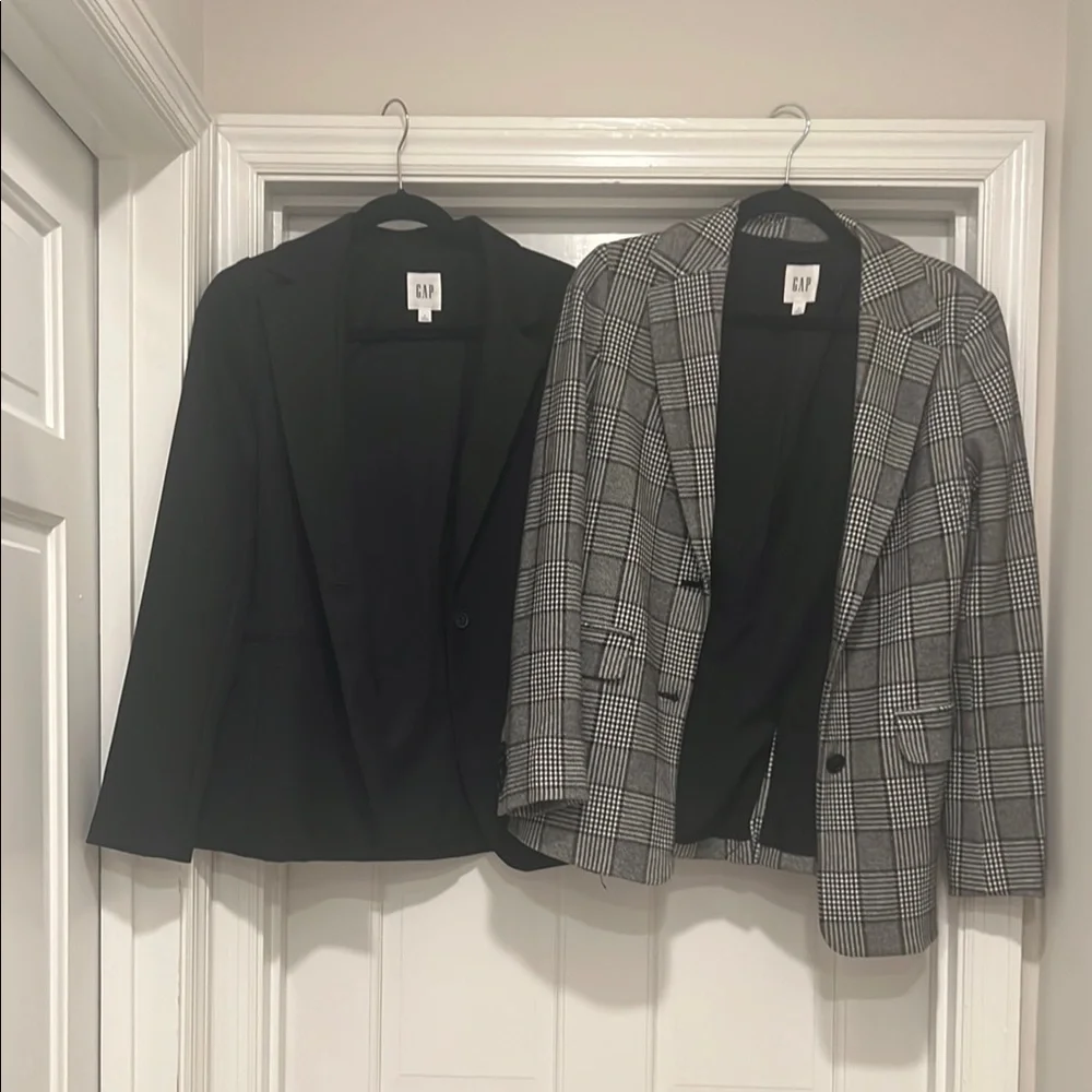 Classic Black and Gray Plaid Oversized Blazers by Gap - Picture 1 of 1